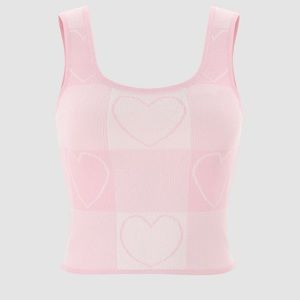 Light Pink Heart Pattern Tank